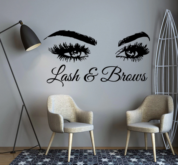 Wandtattoo für Kosmetik Studio "Lash & Brows"